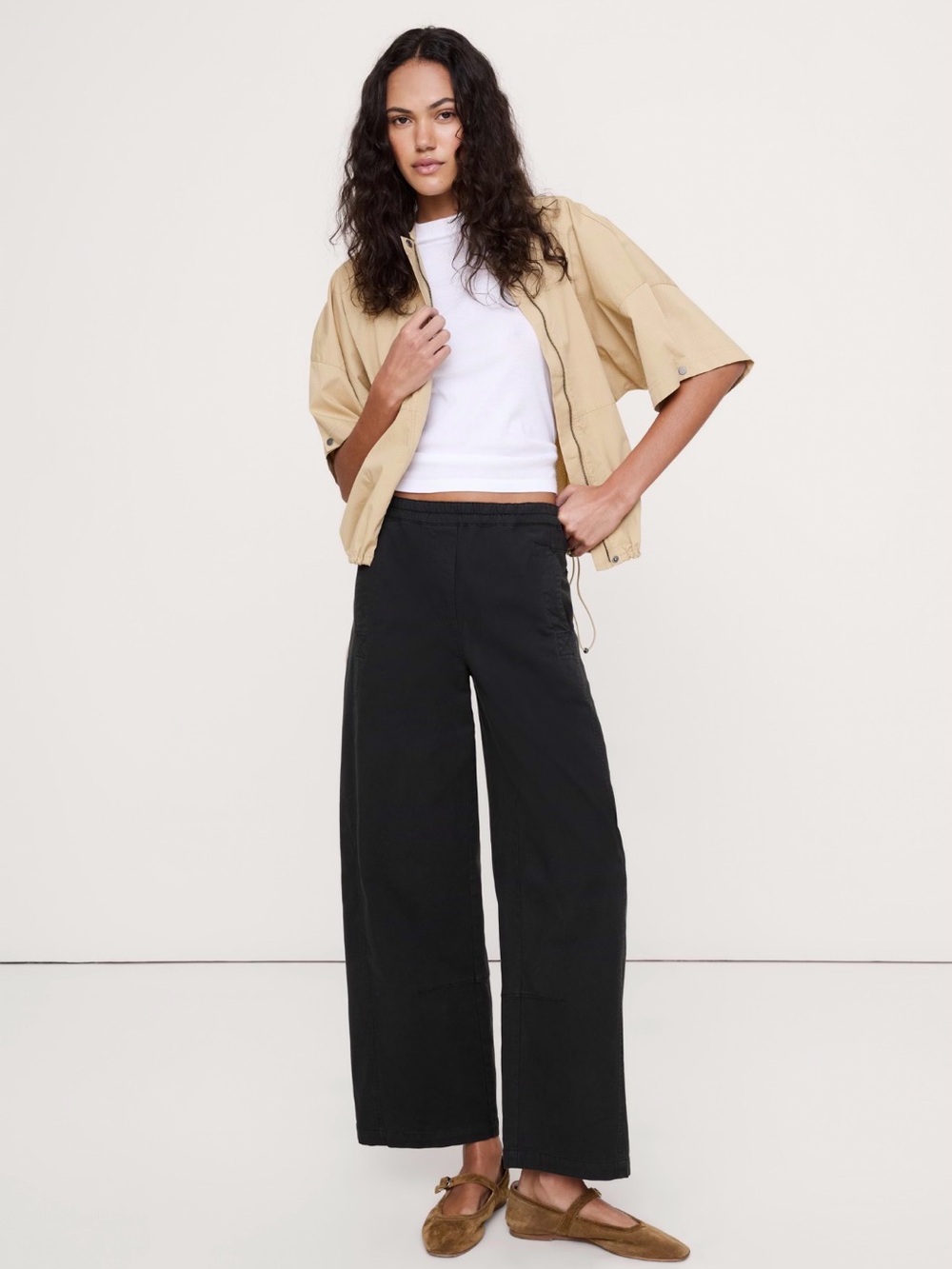 NWT Banana Republic Painter Pull on Pant Black